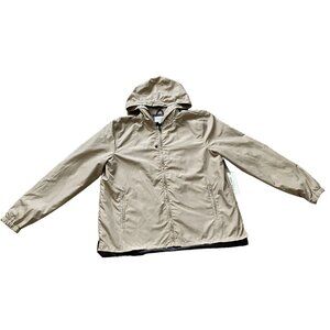 Five Four Men's Windbreaker Hooded Jacket w/ Pockets Lightweight Khaki Beige NWT
